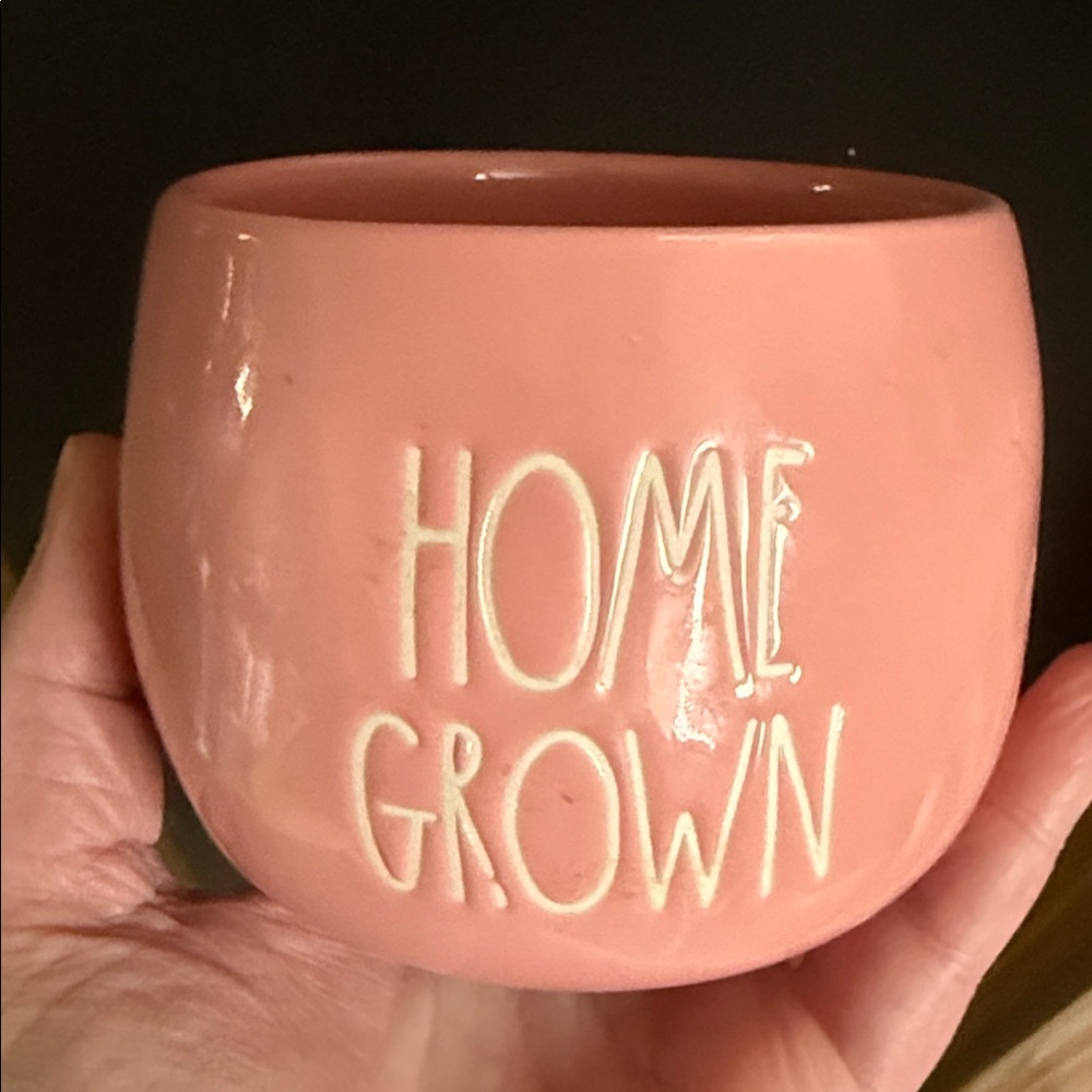 Rae Dunn Pink 'Home Grown' Planter